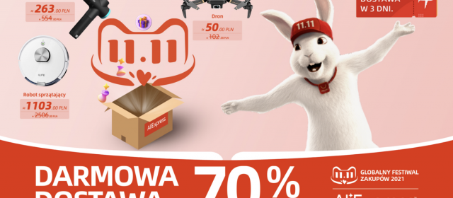 AliExpress rozpoczyna coroczną wyprzedaż 11.11 i zapowiada darmową dostawę bez minimalnego zamówienia na produkty z wyprzedaży