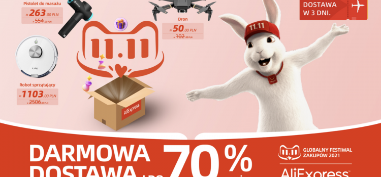 AliExpress rozpoczyna coroczną wyprzedaż 11.11 i zapowiada darmową dostawę bez minimalnego zamówienia na produkty z wyprzedaży